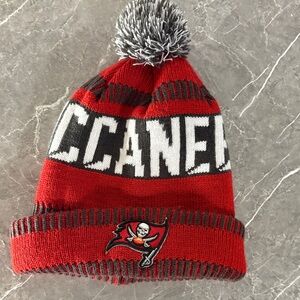 NFL Youth Buccaneers Red Pom Pom Beanie